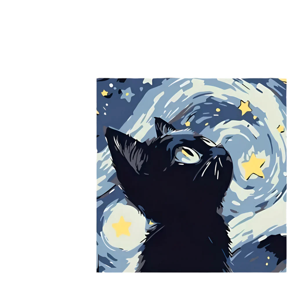 Kit de peinture par numéros ColorMuse DIY pour chats – Ensemble de peinture à l'huile pour la relaxation et la décoration créative