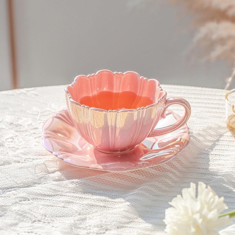 BlossomBrew - Tasse à café élégante avec des fleurs