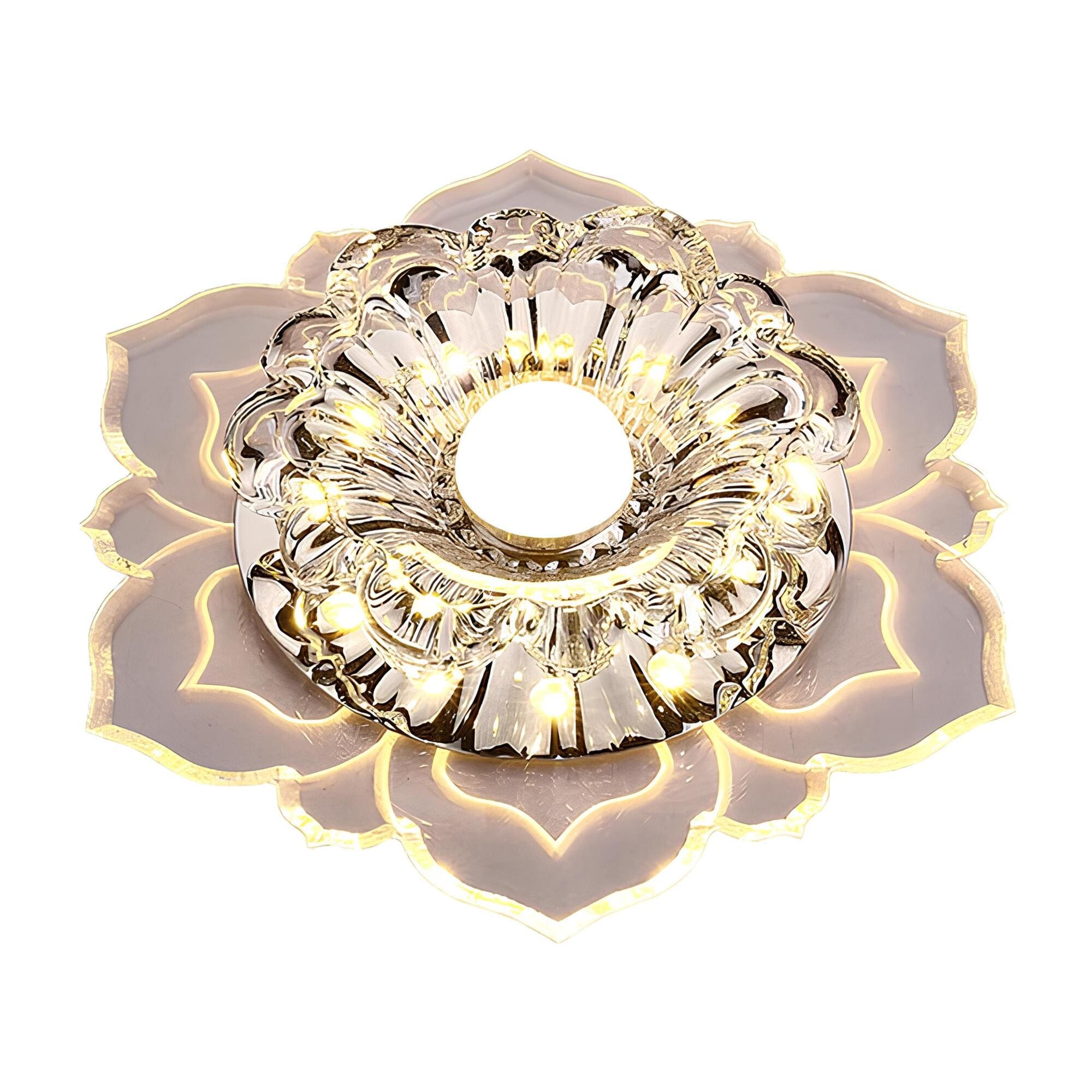 FloraGlow – Élégante lampe en cristal avec design floral et éclairage enchanteur