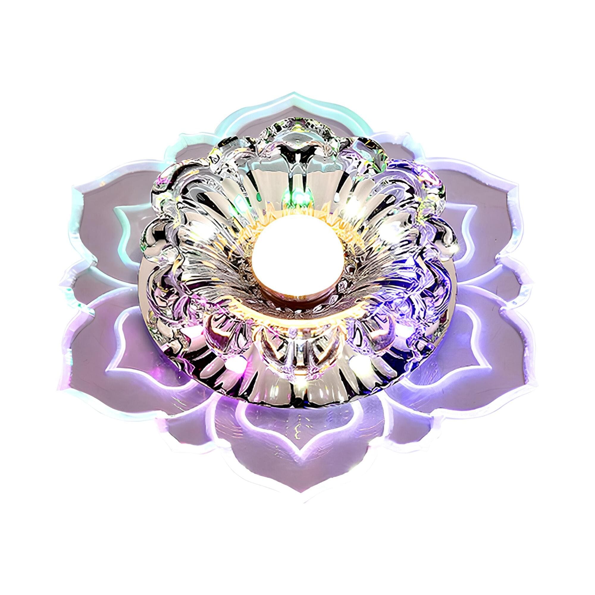 FloraGlow – Élégante lampe en cristal avec design floral et éclairage enchanteur