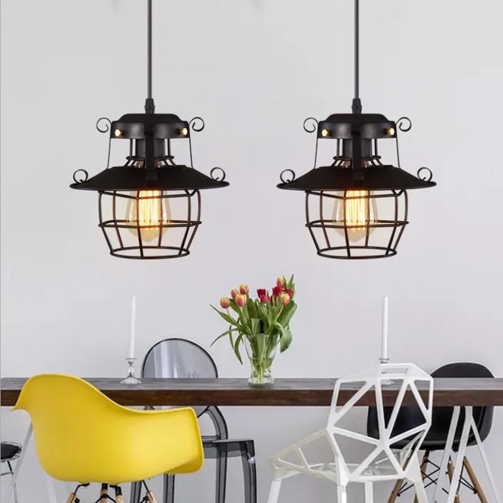 VintageGlow - Suspension industrielle nostalgique