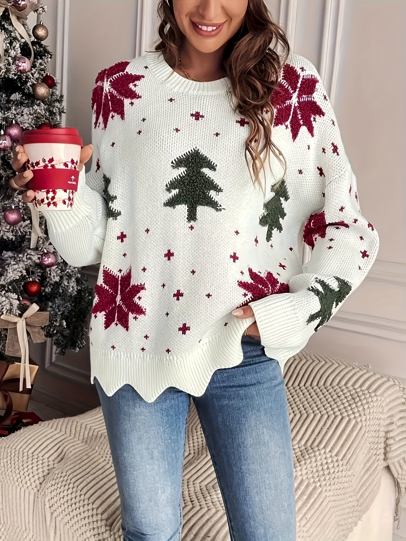 Elsie | Pull en laine à motif de Noël