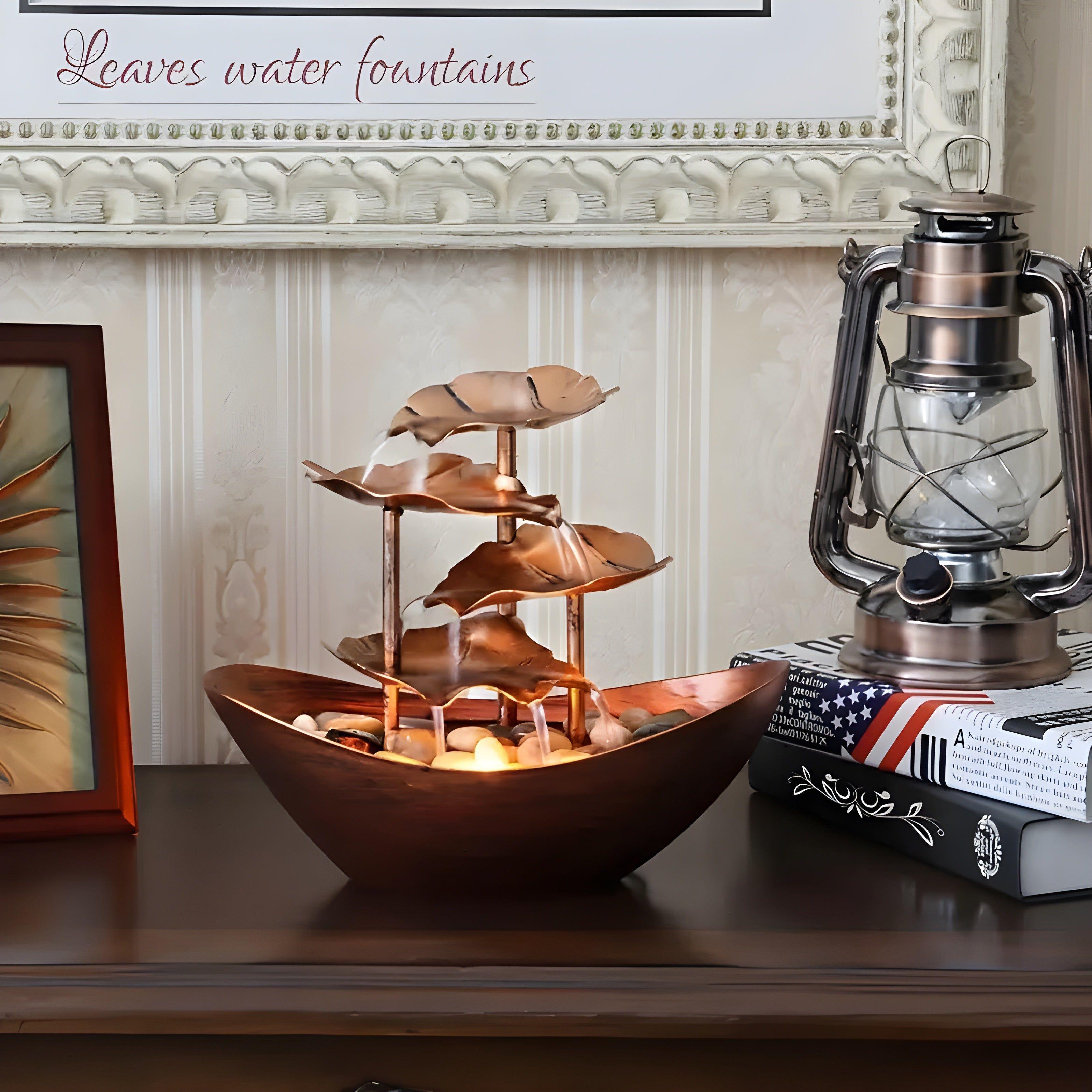 Fontaine décorative LED inspirée des feuilles