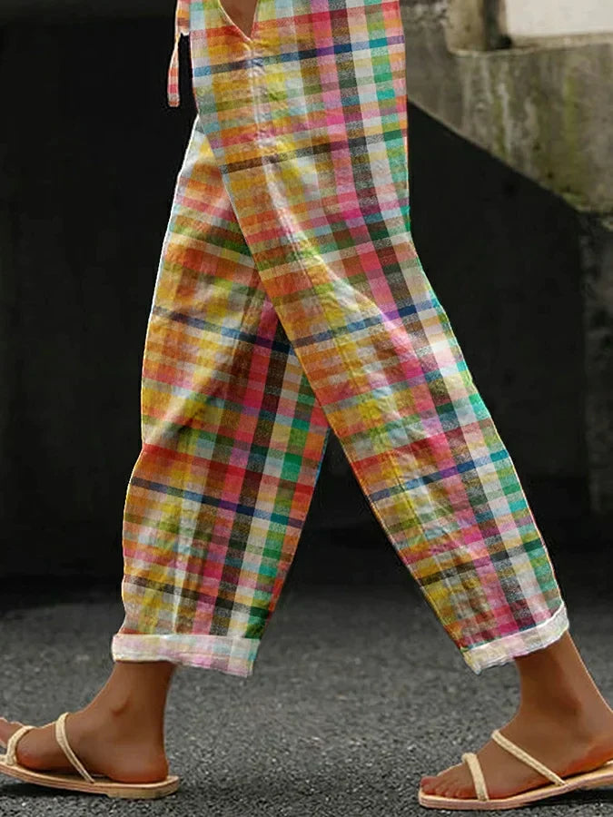 Pantalons Carreaux Tidløse Viktor avec Poches Latérales Fonctionnelles