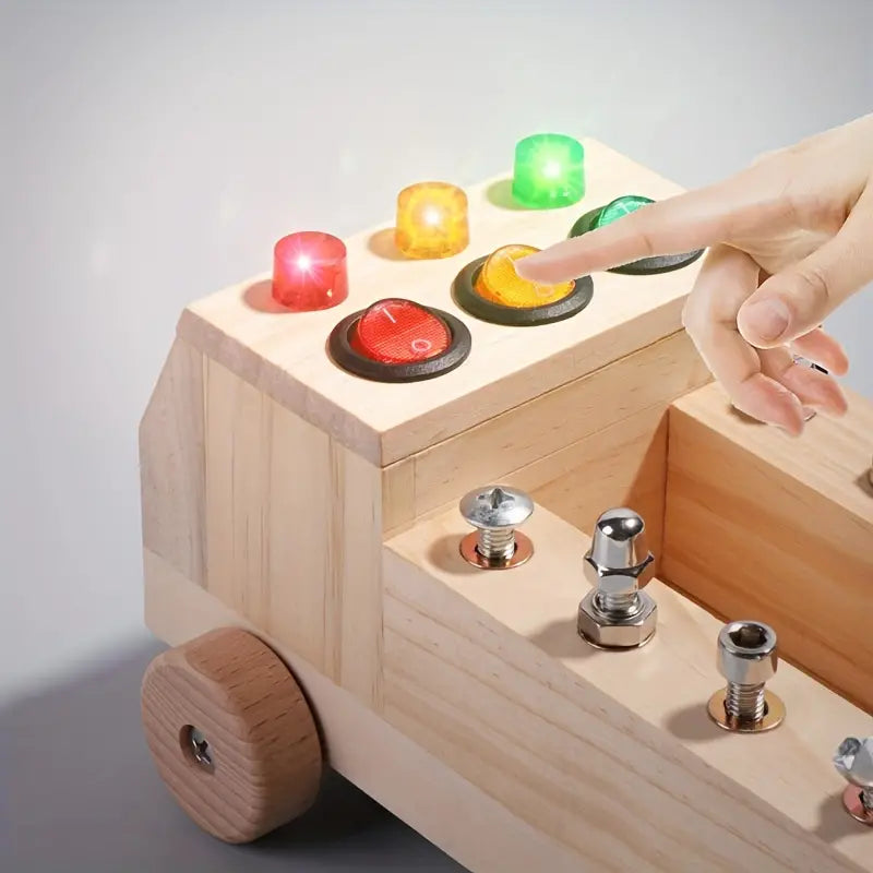 Table d'activités – Jouet Montessori interactif avec lumière LED et kit d'outils
