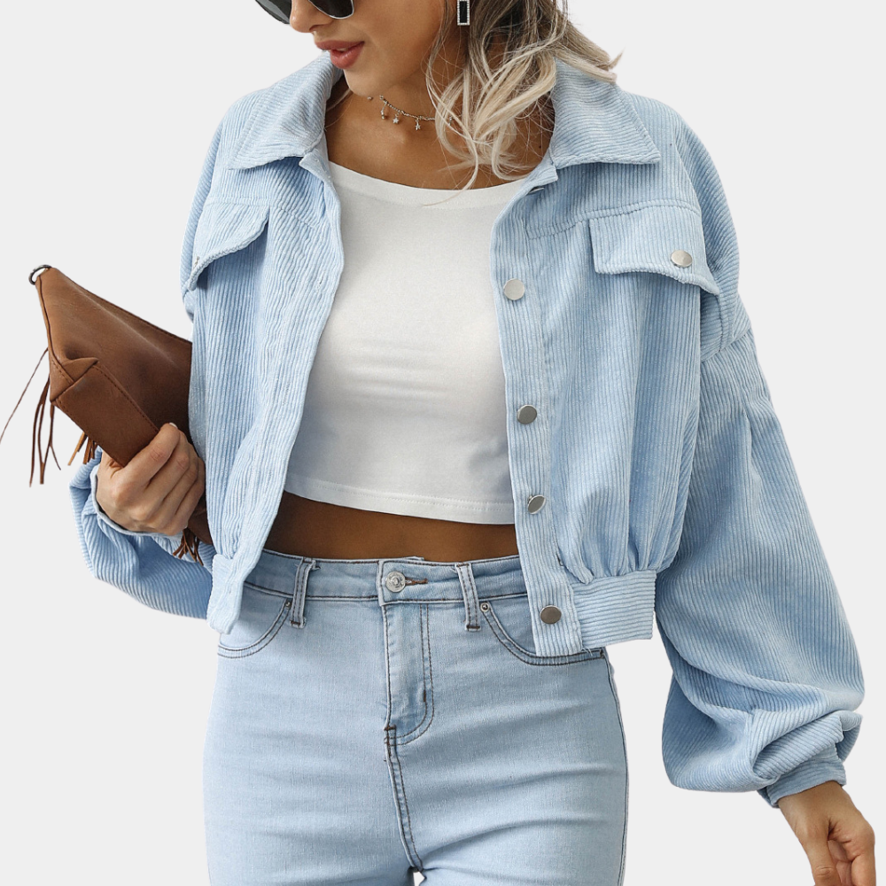 Ella - Veste en velours chic avec boutons