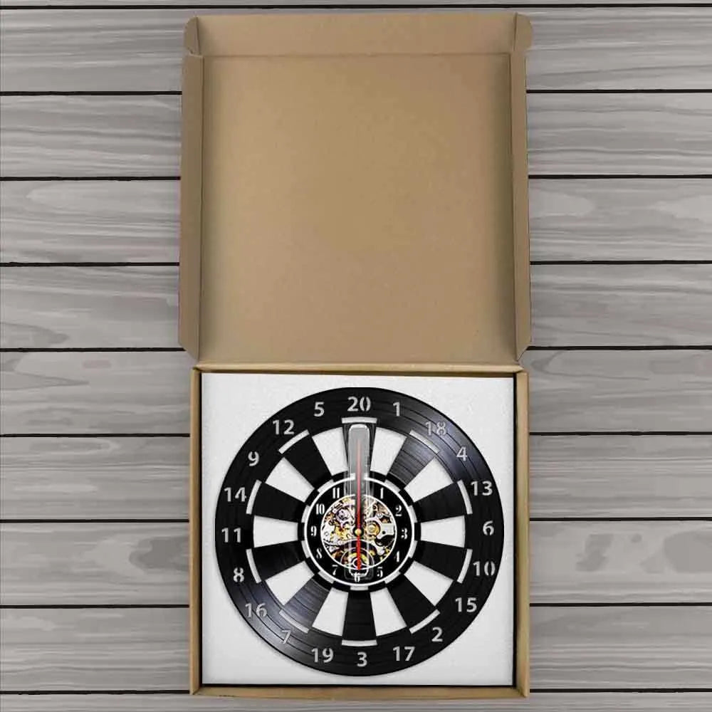DartGlow - Horloge murale vintage avec tableau de fléchettes
