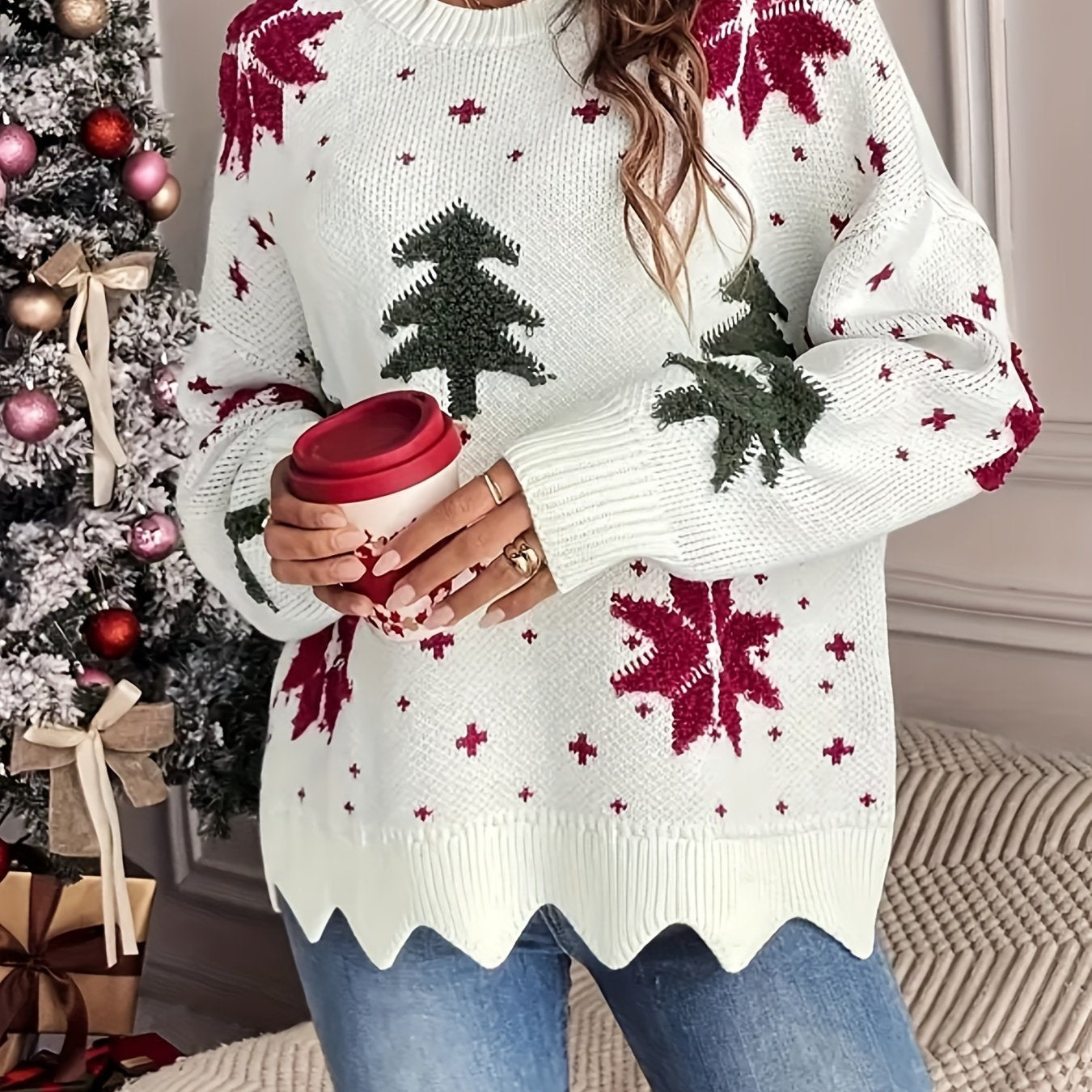 Elsie | Pull en laine à motif de Noël