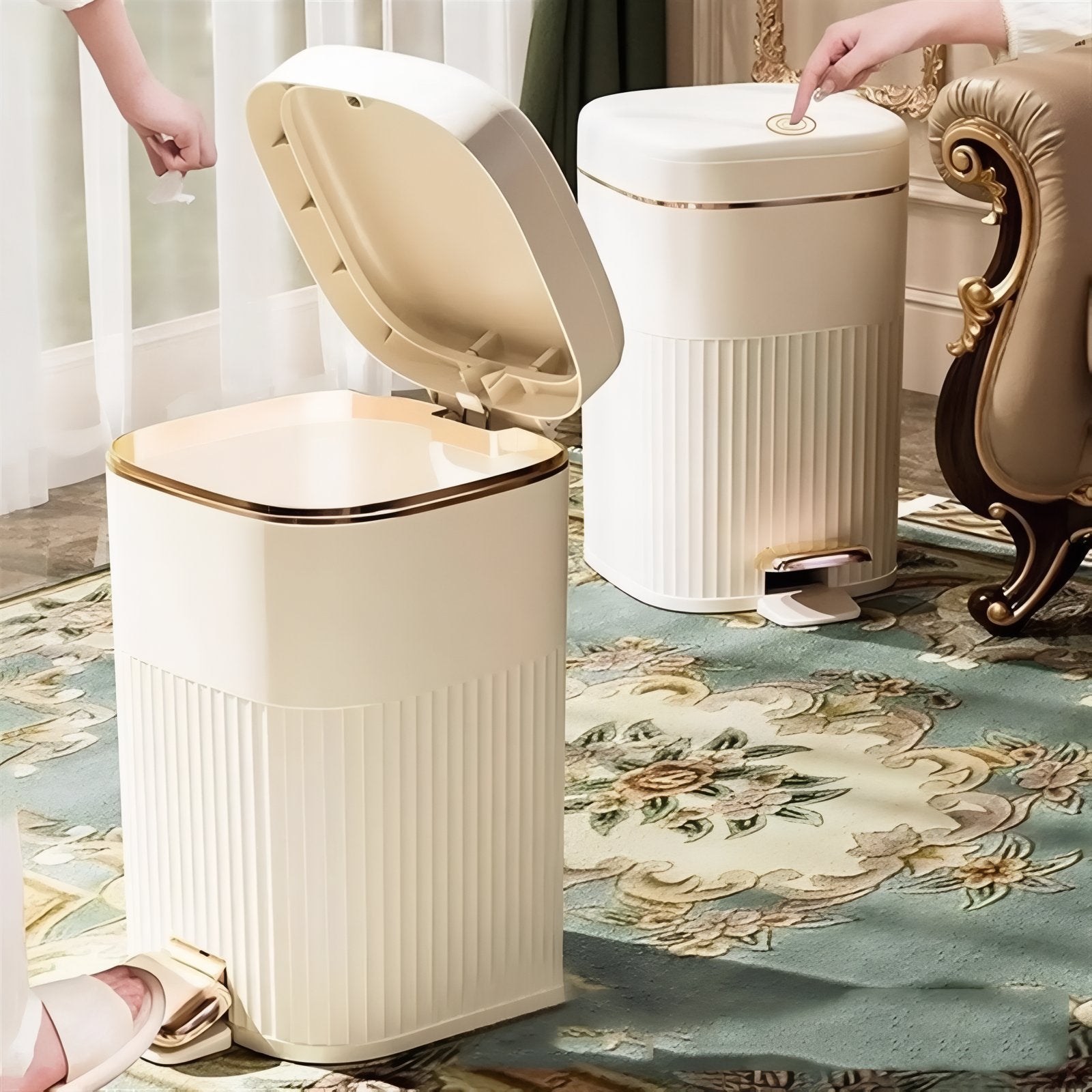 Poubelle Élégante avec Pédale et Fonction de Doux-Fermeture