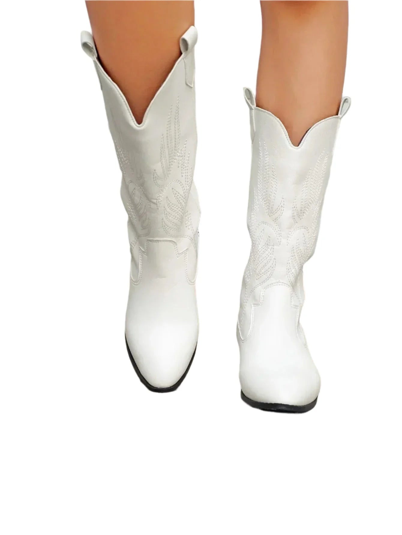 Bottines western à enfiler Savannah pour femmes – Style cowboy confortable jusqu'au mollet