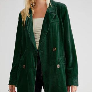 Veste en velours Sarina avec col en V