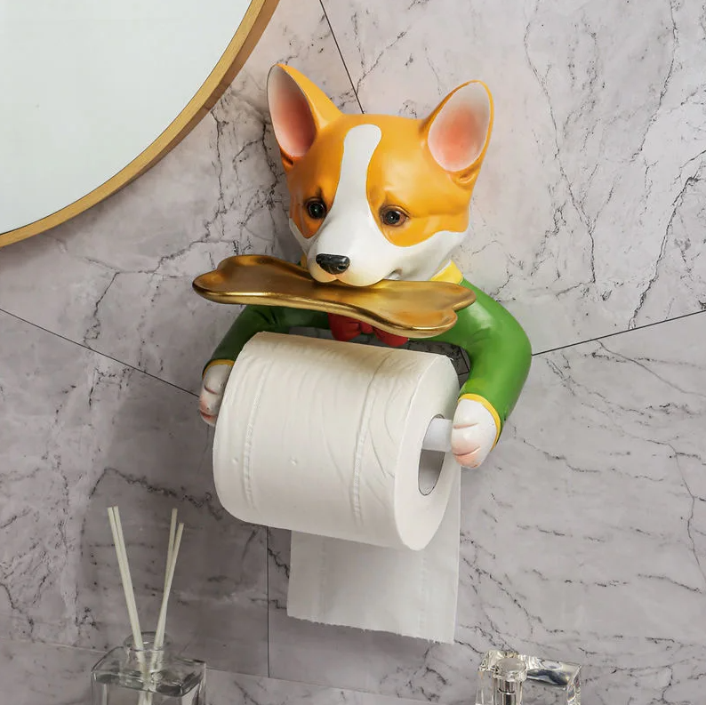 Porte-rouleau de papier toilette amusant pour chien