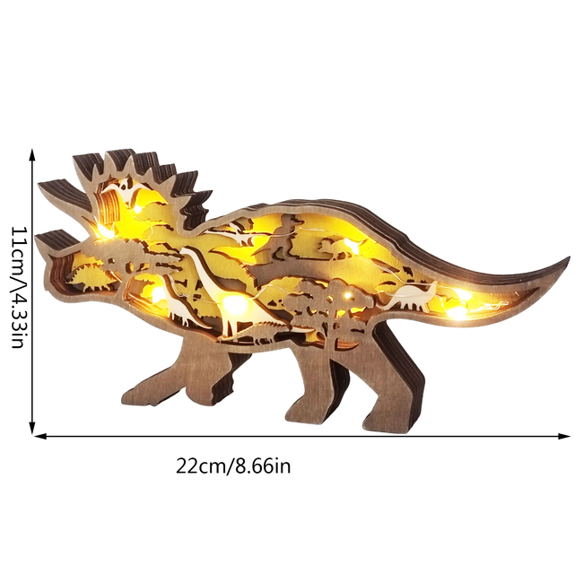 Lampe de nuit en bois 3D dinosaures Jurassic Fun