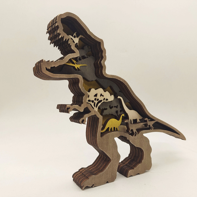 Lampe de nuit en bois 3D dinosaures Jurassic Fun