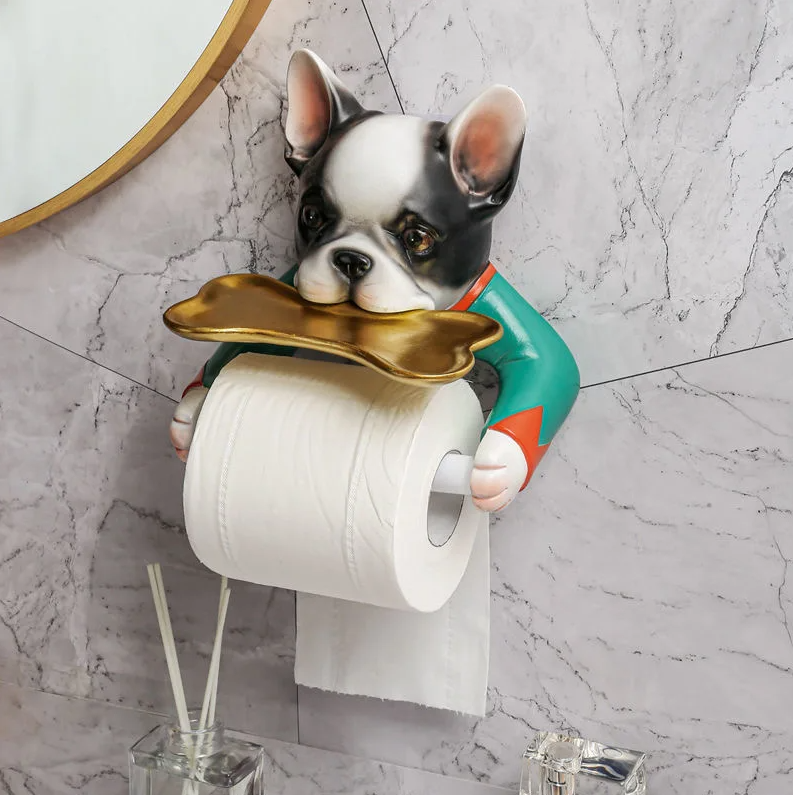 Porte-rouleau de papier toilette amusant pour chien