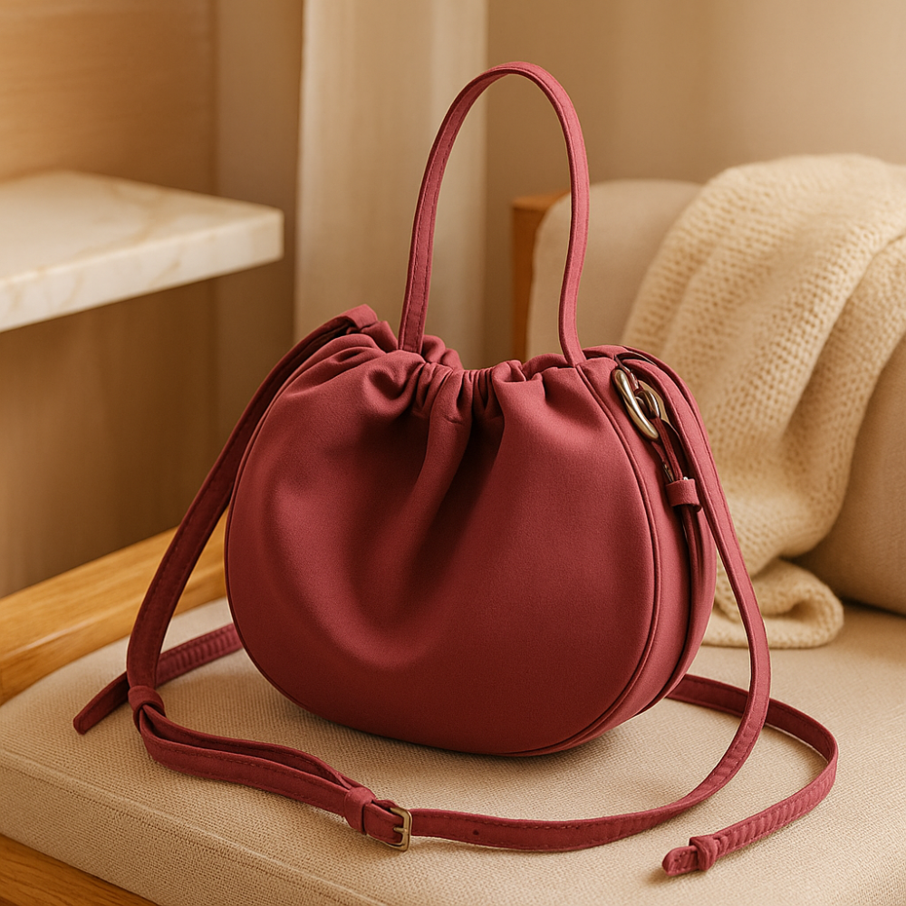 TawnyCharm Sacoche Structurée – Élégant Accessoire Rouge Bordeaux