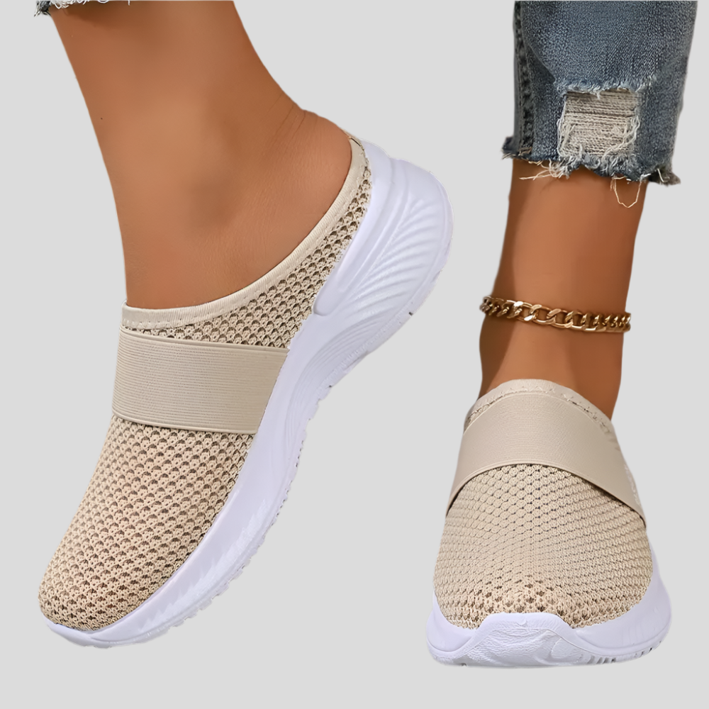 Mules pour femmes à enfiler – Tige en mesh respirant, semelle intérieure rembourrée et semelle en caoutchouc résistante