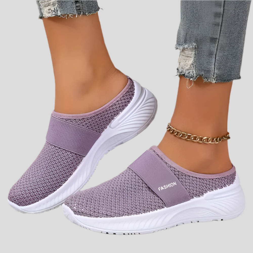 Mules pour femmes à enfiler – Tige en mesh respirant, semelle intérieure rembourrée et semelle en caoutchouc résistante