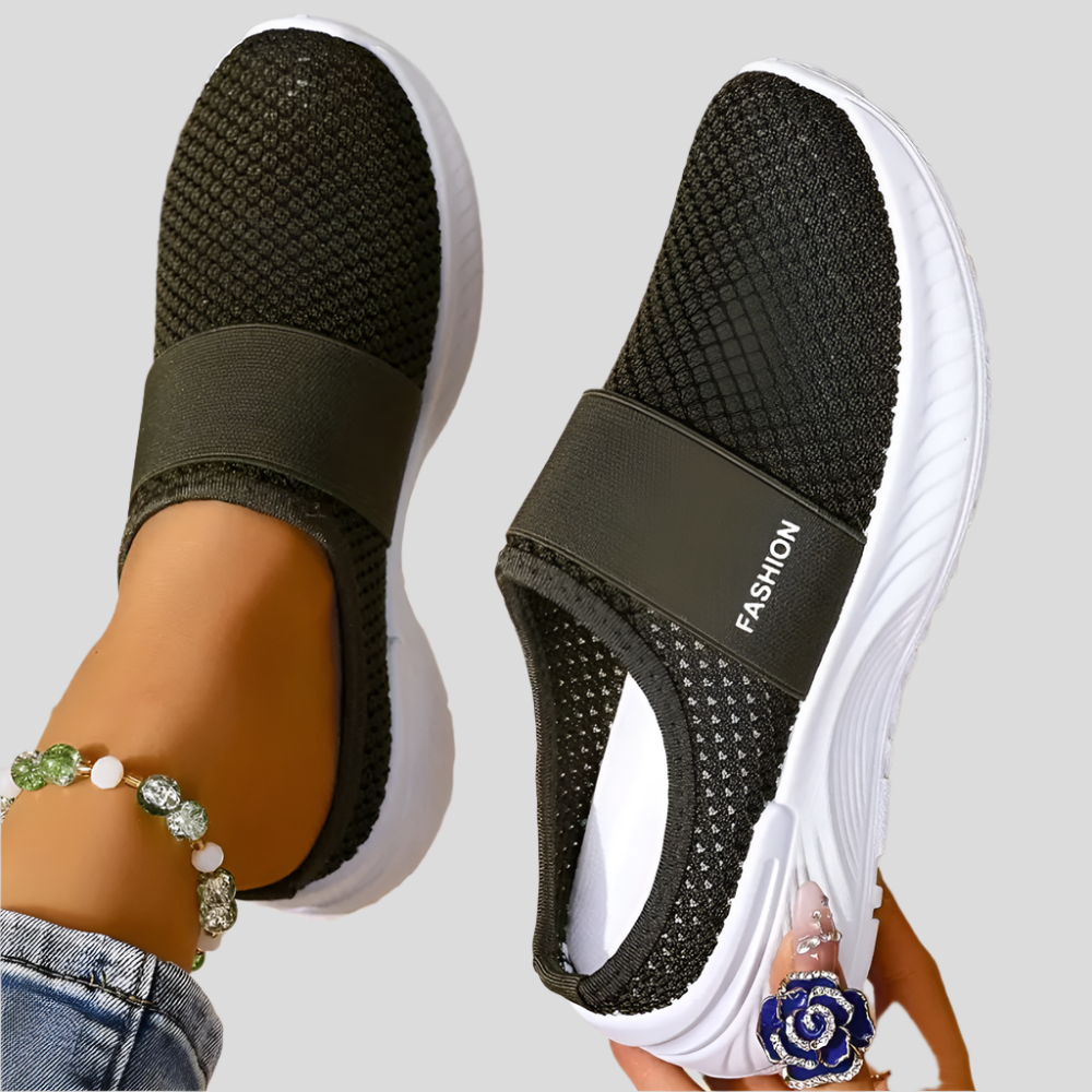 Mules pour femmes à enfiler – Tige en mesh respirant, semelle intérieure rembourrée et semelle en caoutchouc résistante