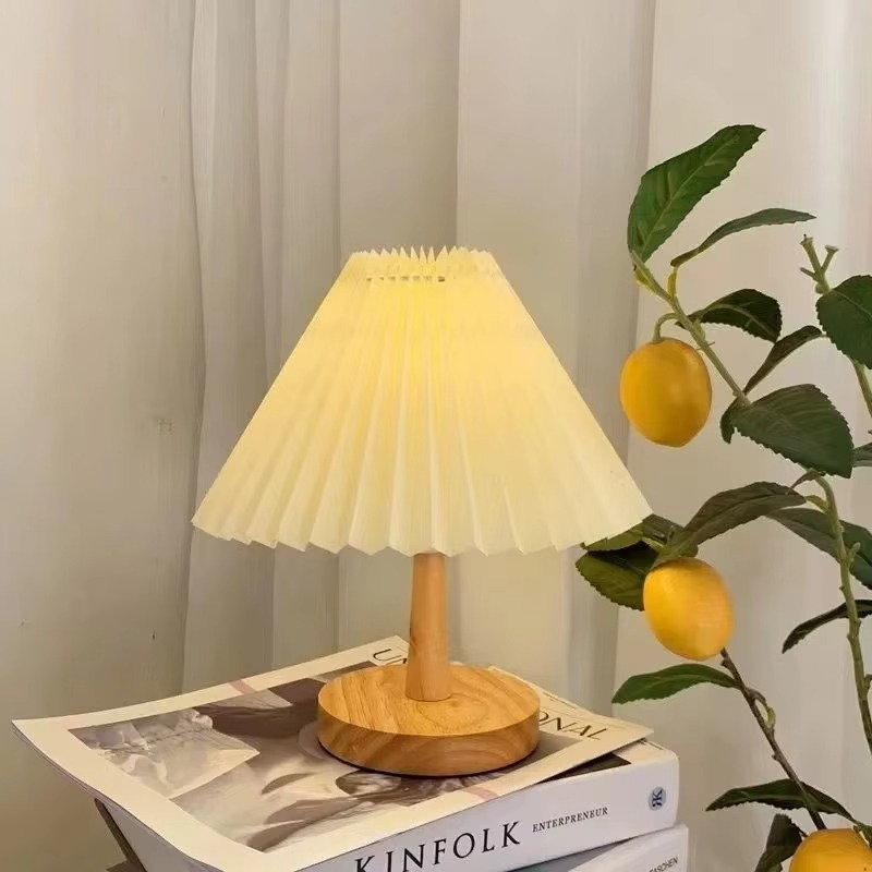 NordicEase lampe de chevet plissée – Design scandinave avec une touche naturelle