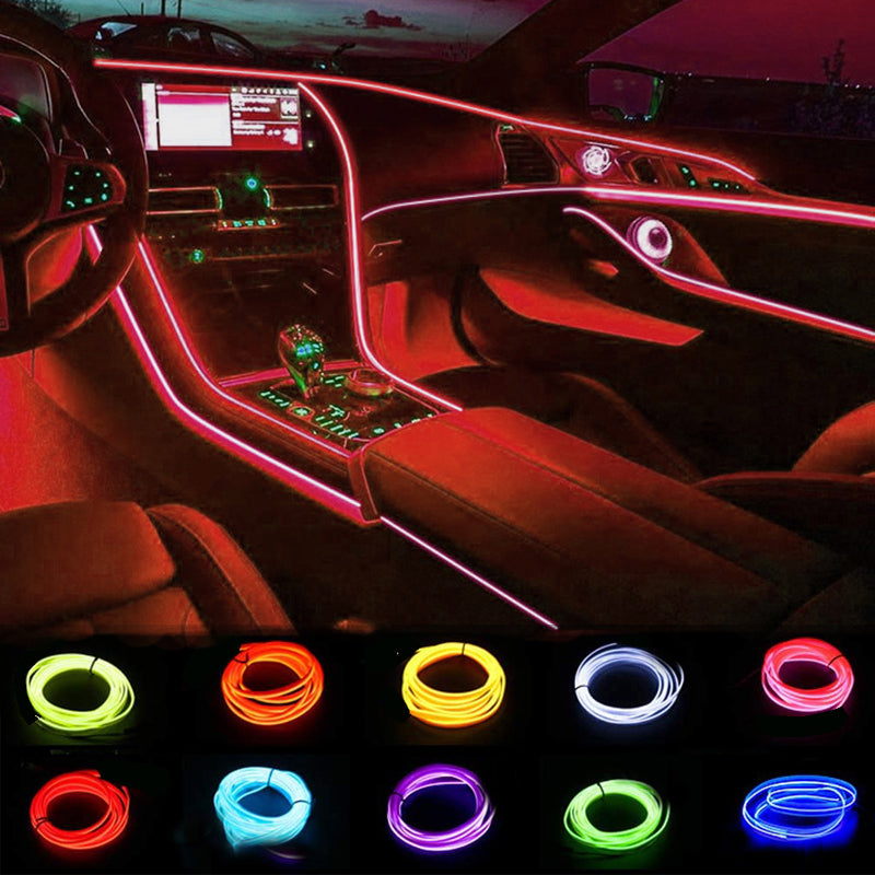 Bande LED RGB flexible pour intérieur de voiture avec capteur de musique et télécommande