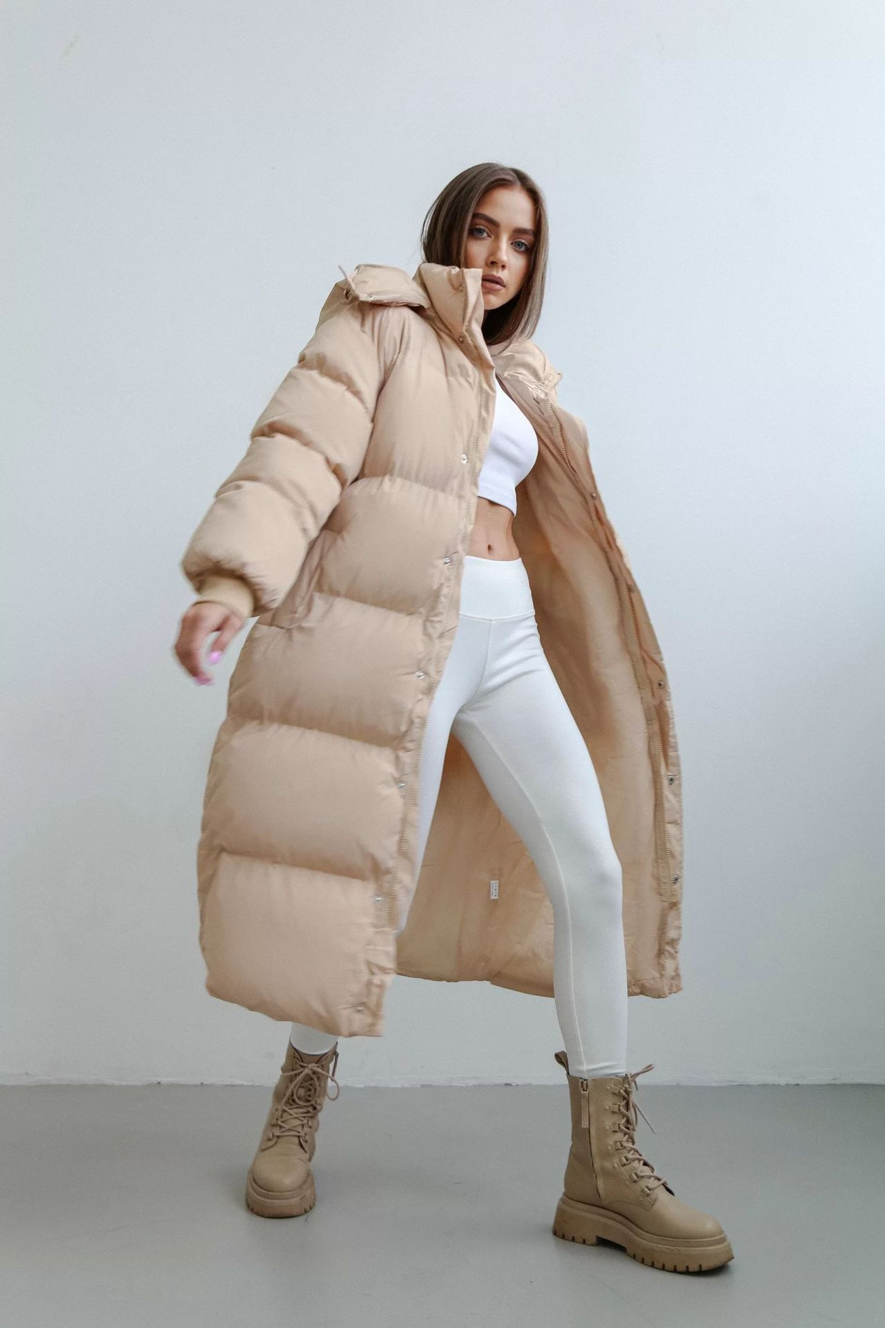 Izabela - Doudoune longue oversize avec capuche