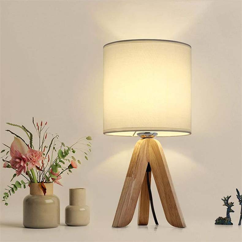 Clarest | Lampe en bois moderne avec effet lin