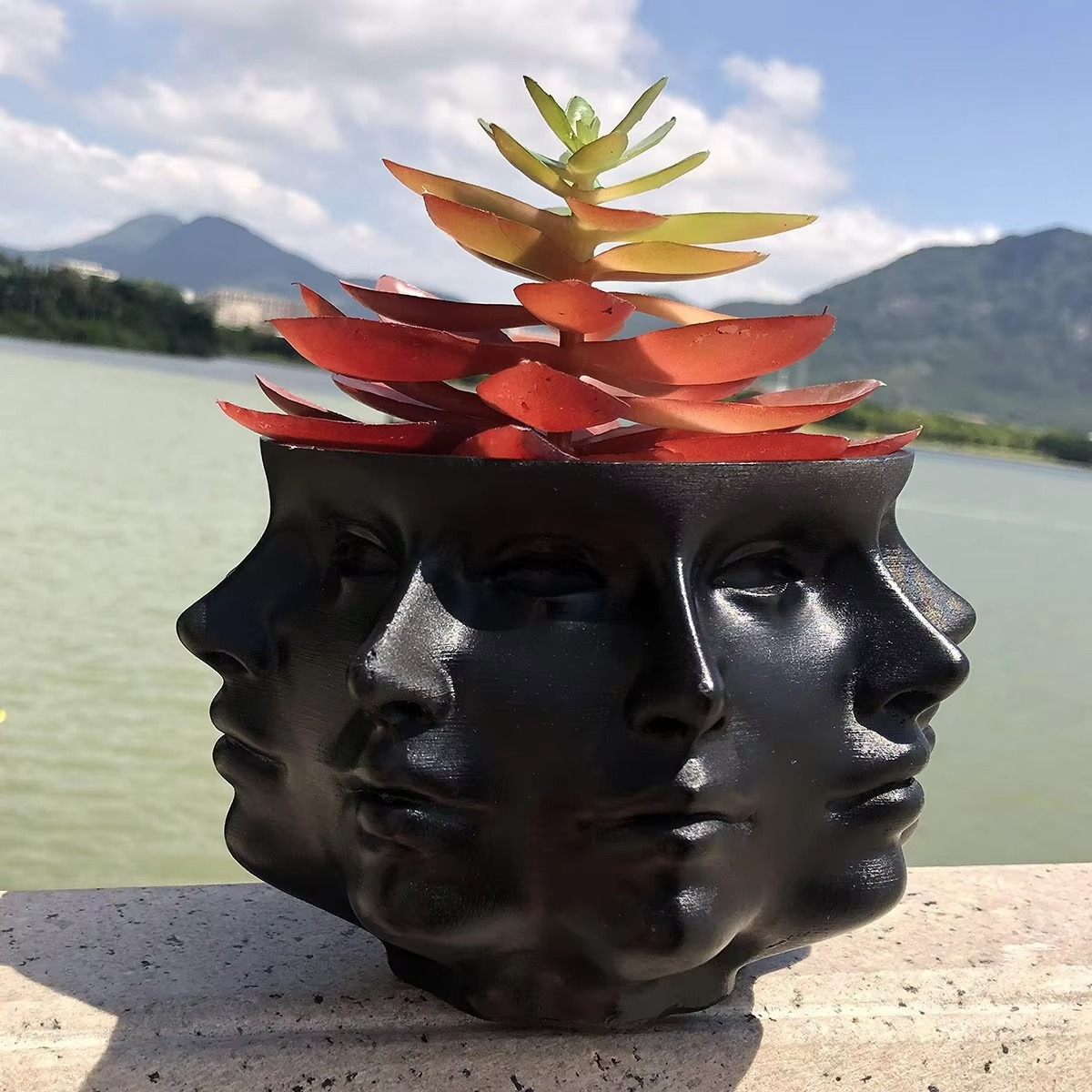 ArtFace 3D Pot de Fleurs en Céramique – Pot au Design de Visage Moderne