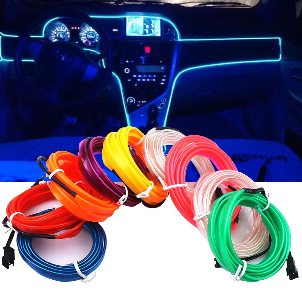 Bande LED RGB flexible pour intérieur de voiture avec capteur de musique et télécommande