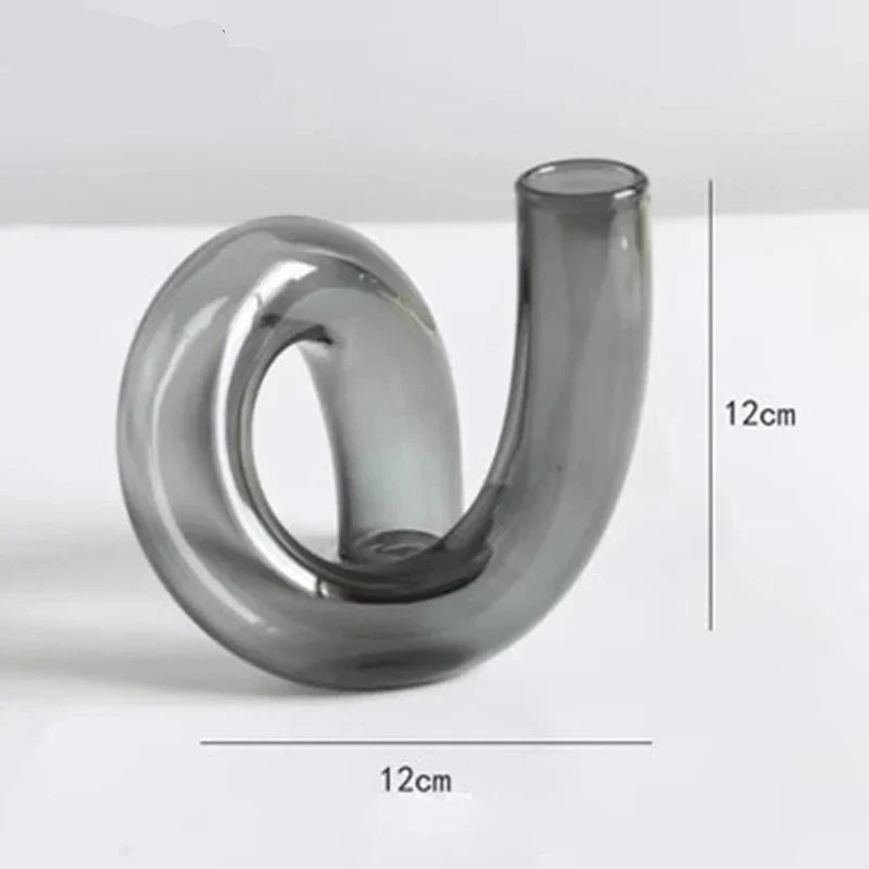 Vase en Verre Vintage avec Design sur Pied BloomGlass