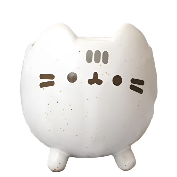 WhiskerBloom - Pot de fleurs ludique en forme de chat pour plantes grasses