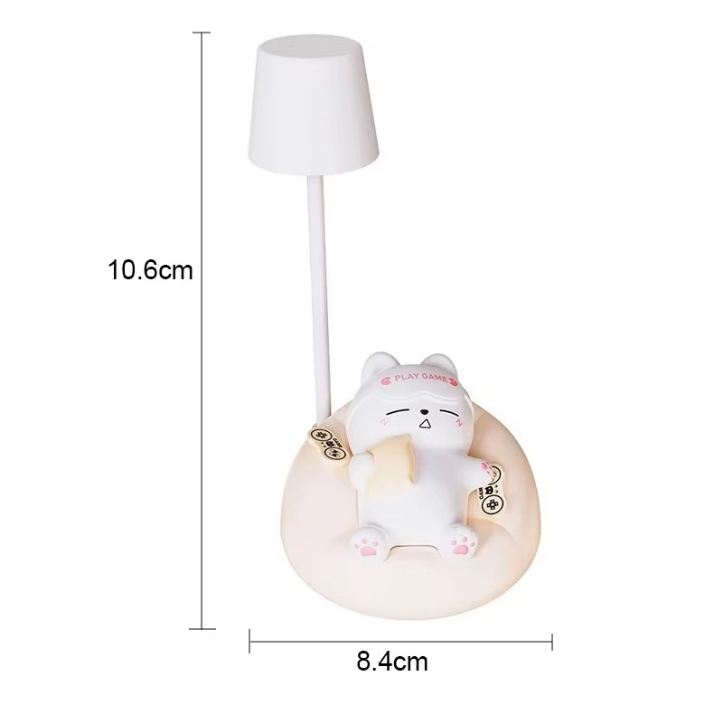 LumaKitty Douce lampe LED Chat-nuit – Lampe de lit rechargeable par USB