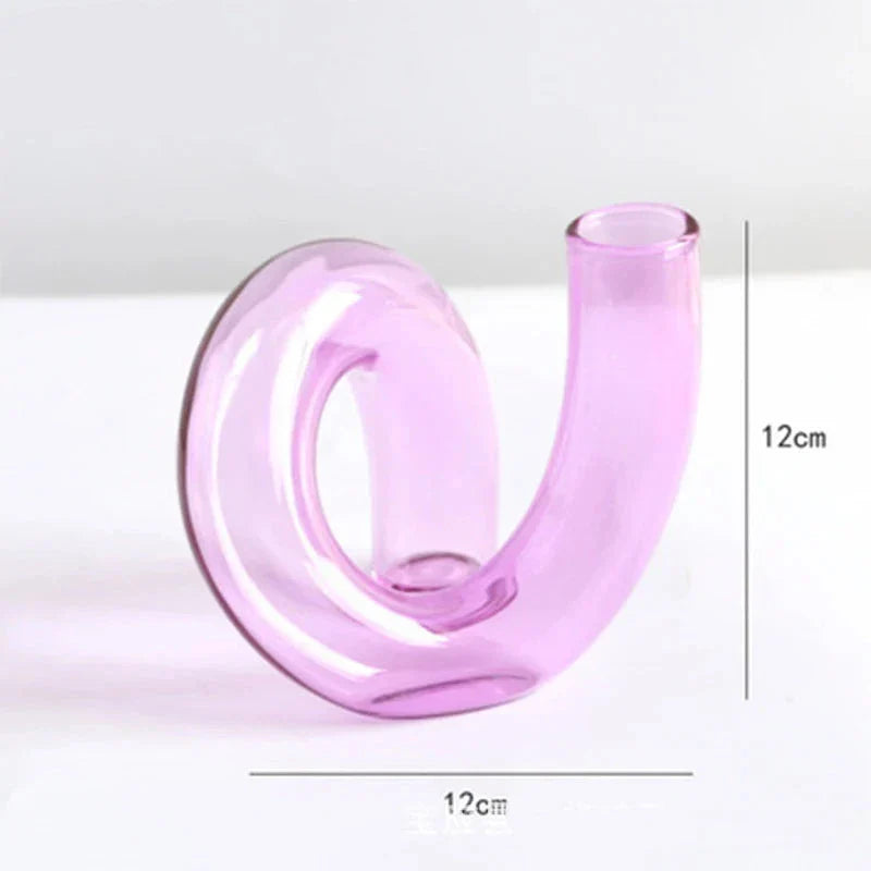 Vase en Verre Vintage avec Design sur Pied BloomGlass