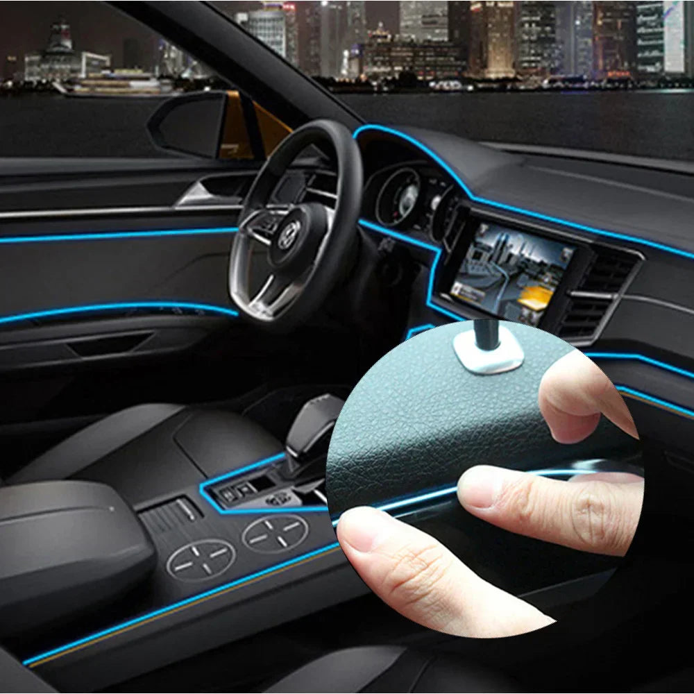 Bande LED RGB flexible pour intérieur de voiture avec capteur de musique et télécommande