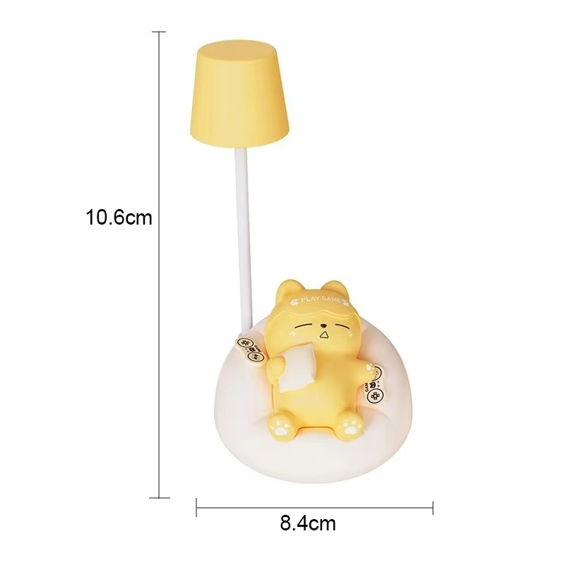 LumaKitty Douce lampe LED Chat-nuit – Lampe de lit rechargeable par USB