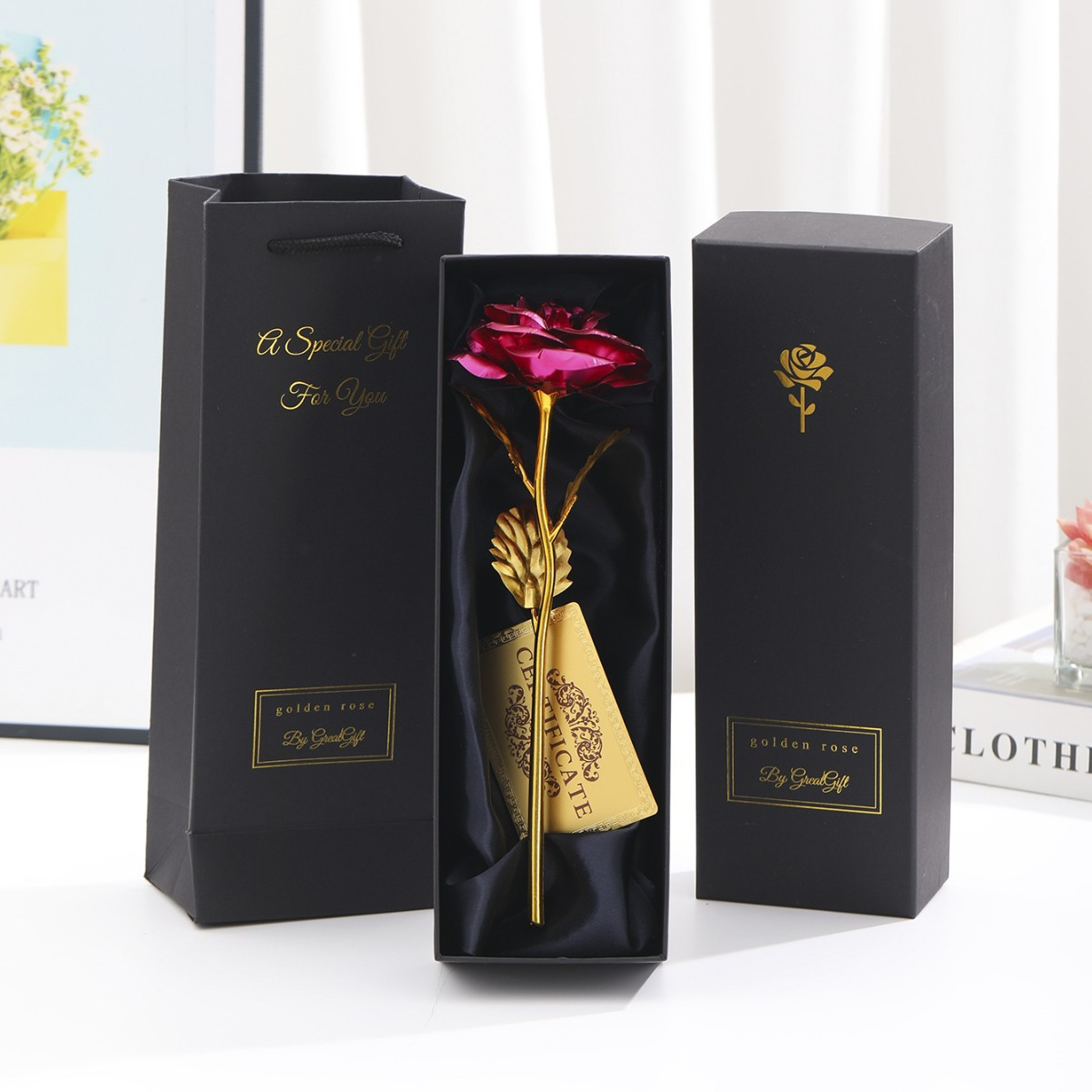 Aurelia 24K Doré Rose – Un Cadeau Intemporel dans un Coffret Cadeau Luxueux