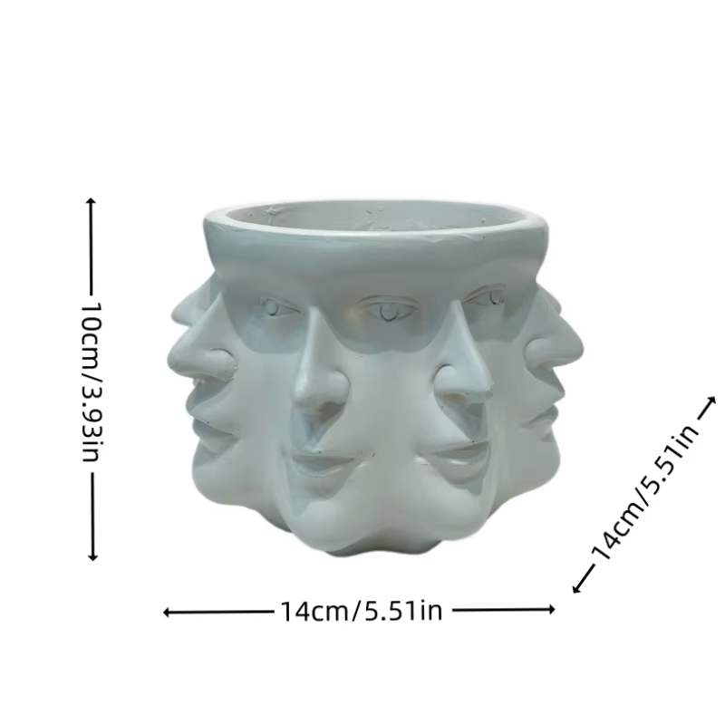 ArtFace 3D Pot de Fleurs en Céramique – Pot au Design de Visage Moderne