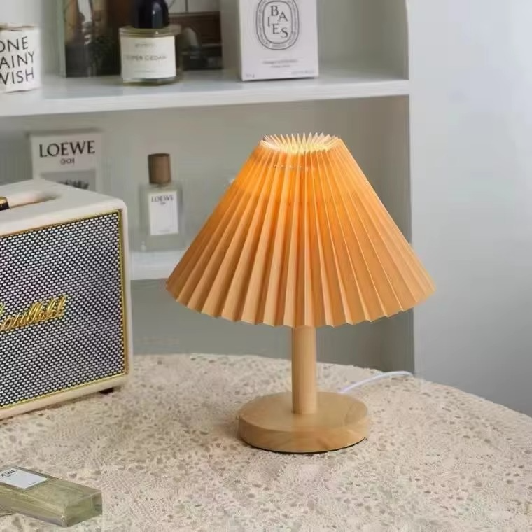 NordicEase lampe de chevet plissée – Design scandinave avec une touche naturelle