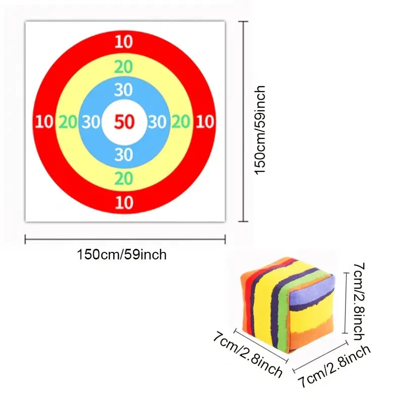 Ensemble de jeu de cible – Tableau de cible avec 10 sacs de siège pour du plaisir à l'intérieur et à l'extérieur