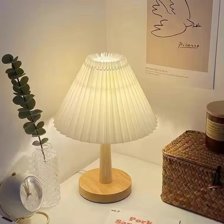 NordicEase lampe de chevet plissée – Design scandinave avec une touche naturelle