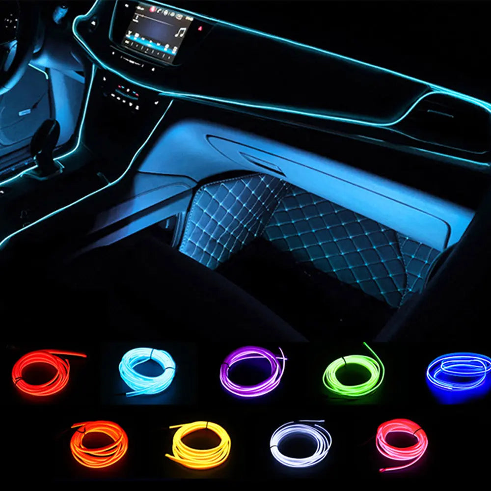 Bande LED RGB flexible pour intérieur de voiture avec capteur de musique et télécommande