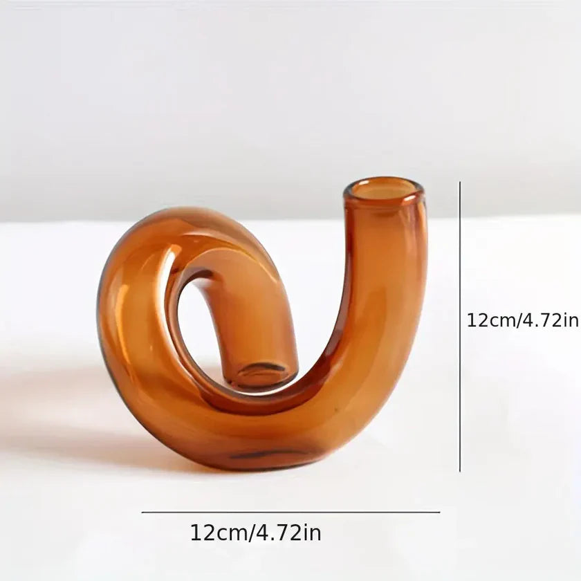 Vase en Verre Vintage avec Design sur Pied BloomGlass