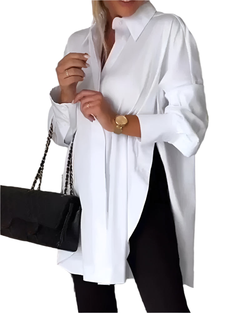 Olivia - Chemise Classique à Manches Longues avec Boutonnage