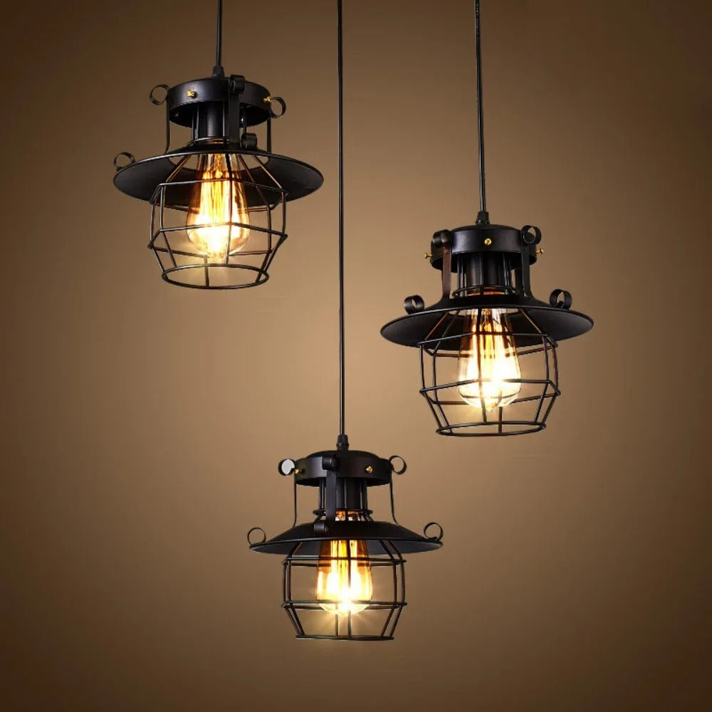 VintageGlow - Suspension industrielle nostalgique