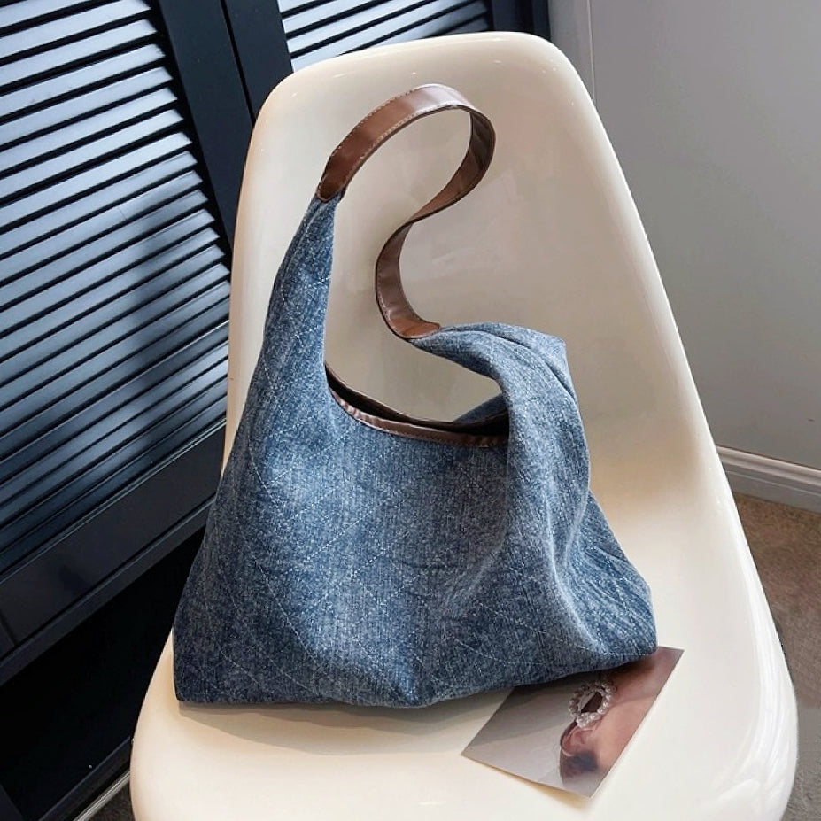 Sac en denim avec motif en diamant