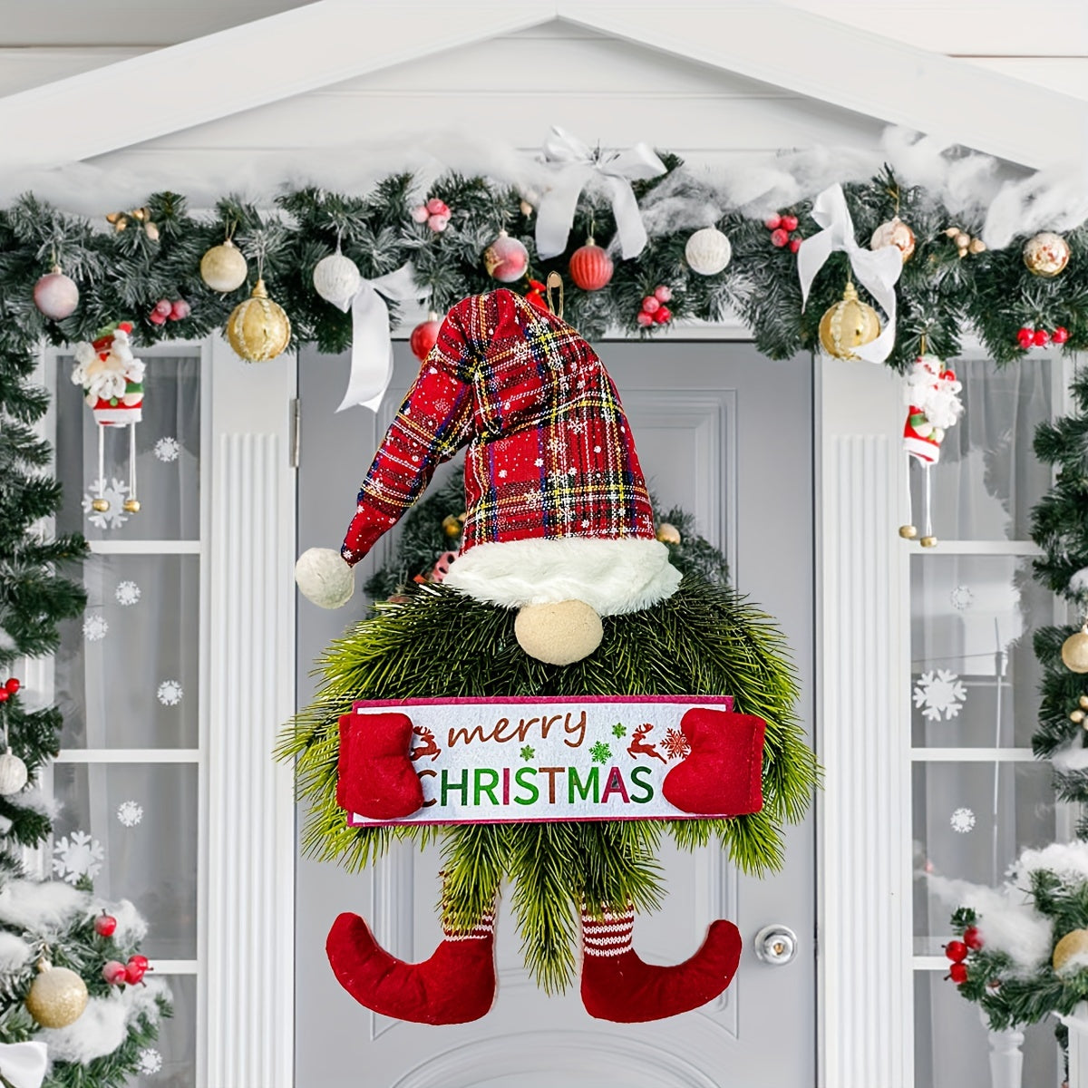 Couronne de porte de Noël Art Déco