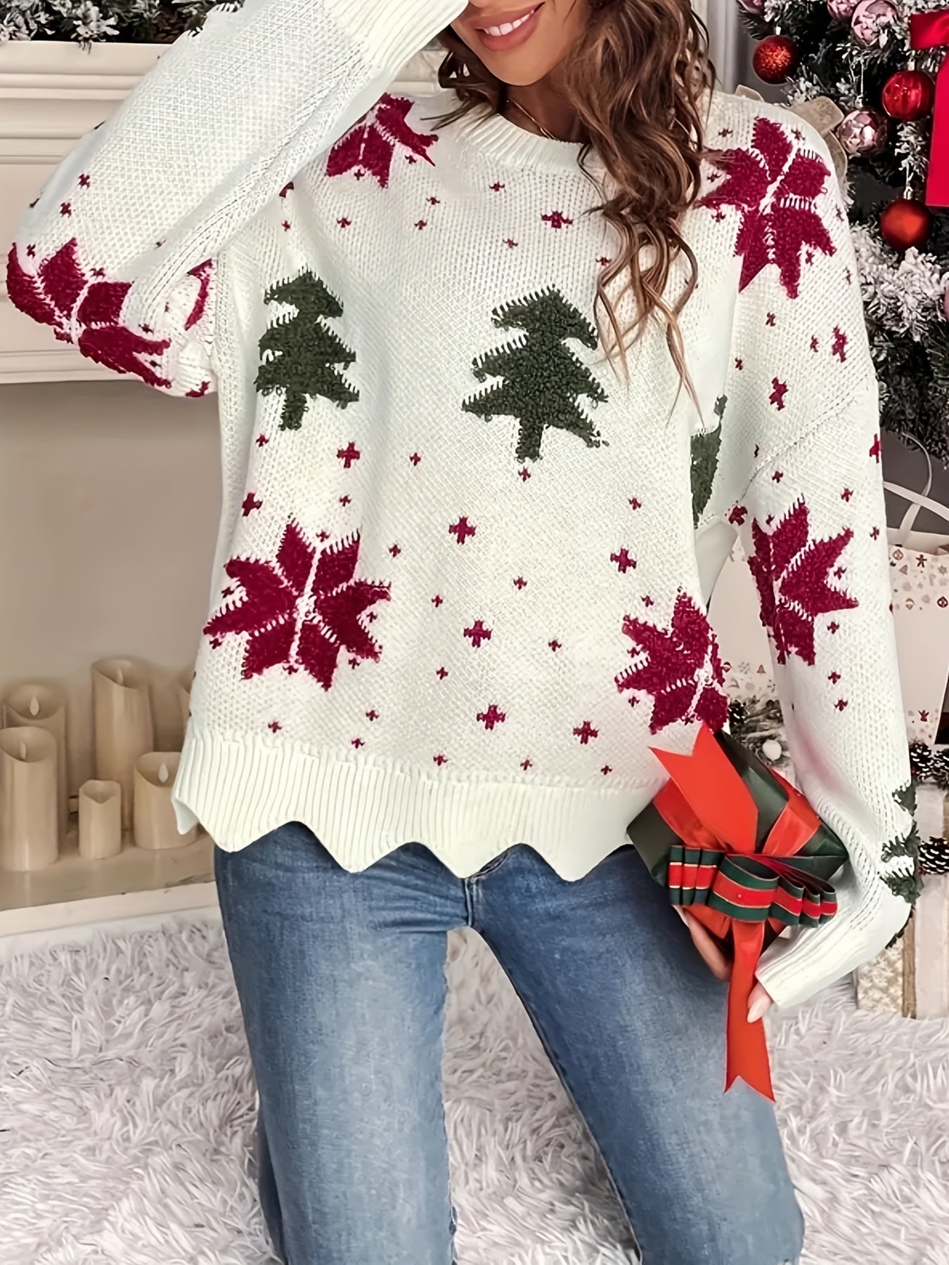 Elsie | Pull en laine à motif de Noël
