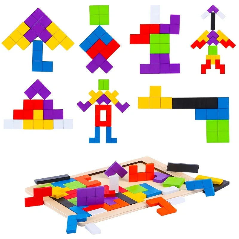 BrightBlocks 3D Trèfle Tangram Puzzle pour Enfants – Stimulateurs Cérébraux STEM