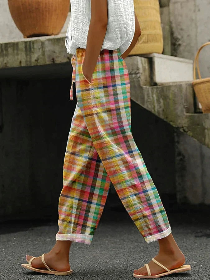 Pantalons Carreaux Tidløse Viktor avec Poches Latérales Fonctionnelles