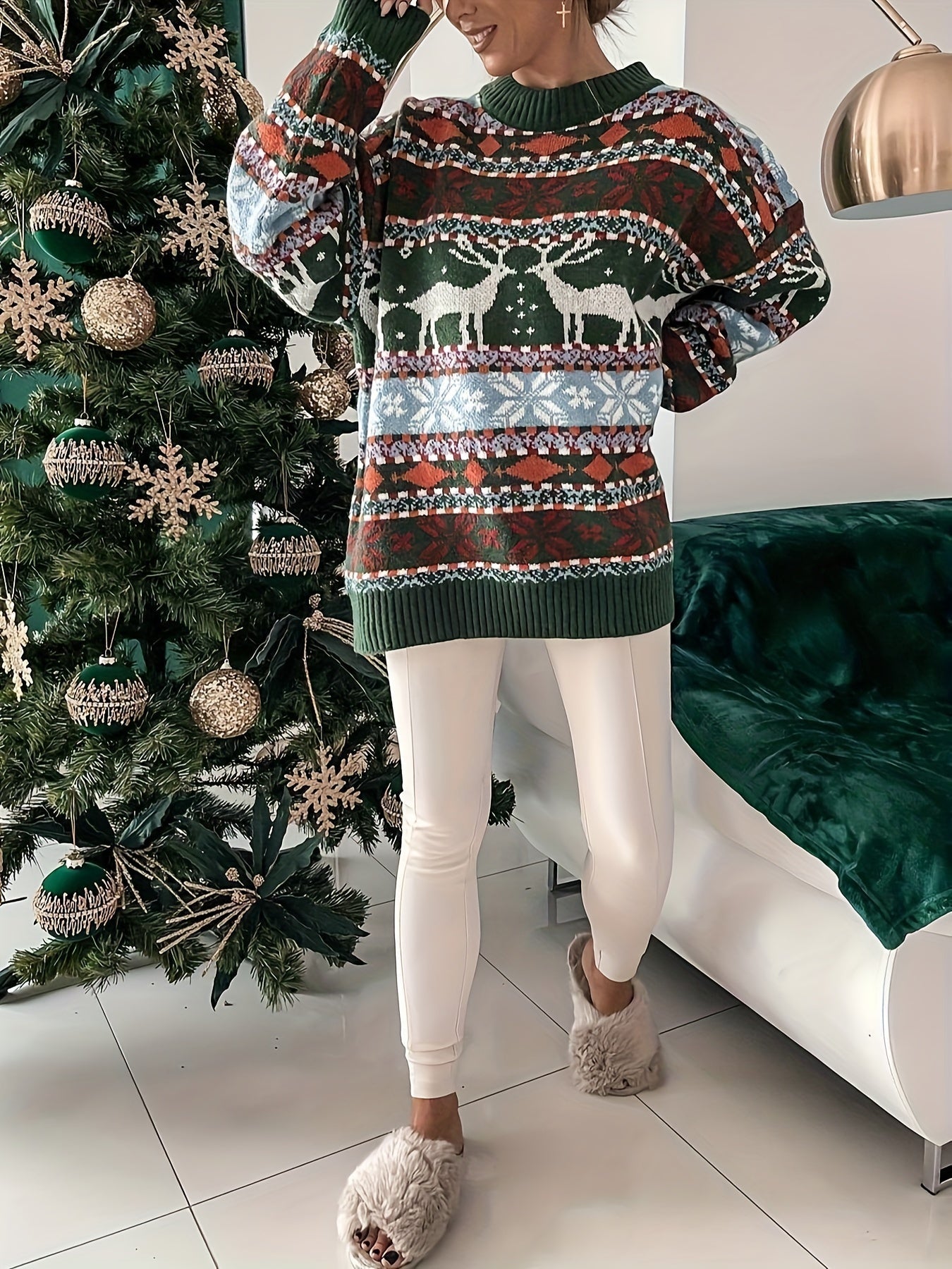 Pull à motif de Noël Cozy